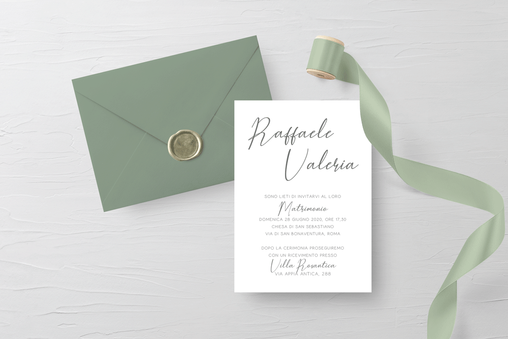 Partecipazioni di matrimonio personalizzate moderne e eleganti