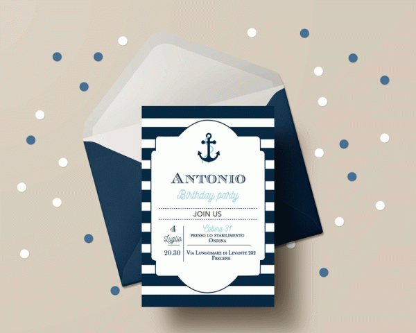 Invito personalizzato tema marino